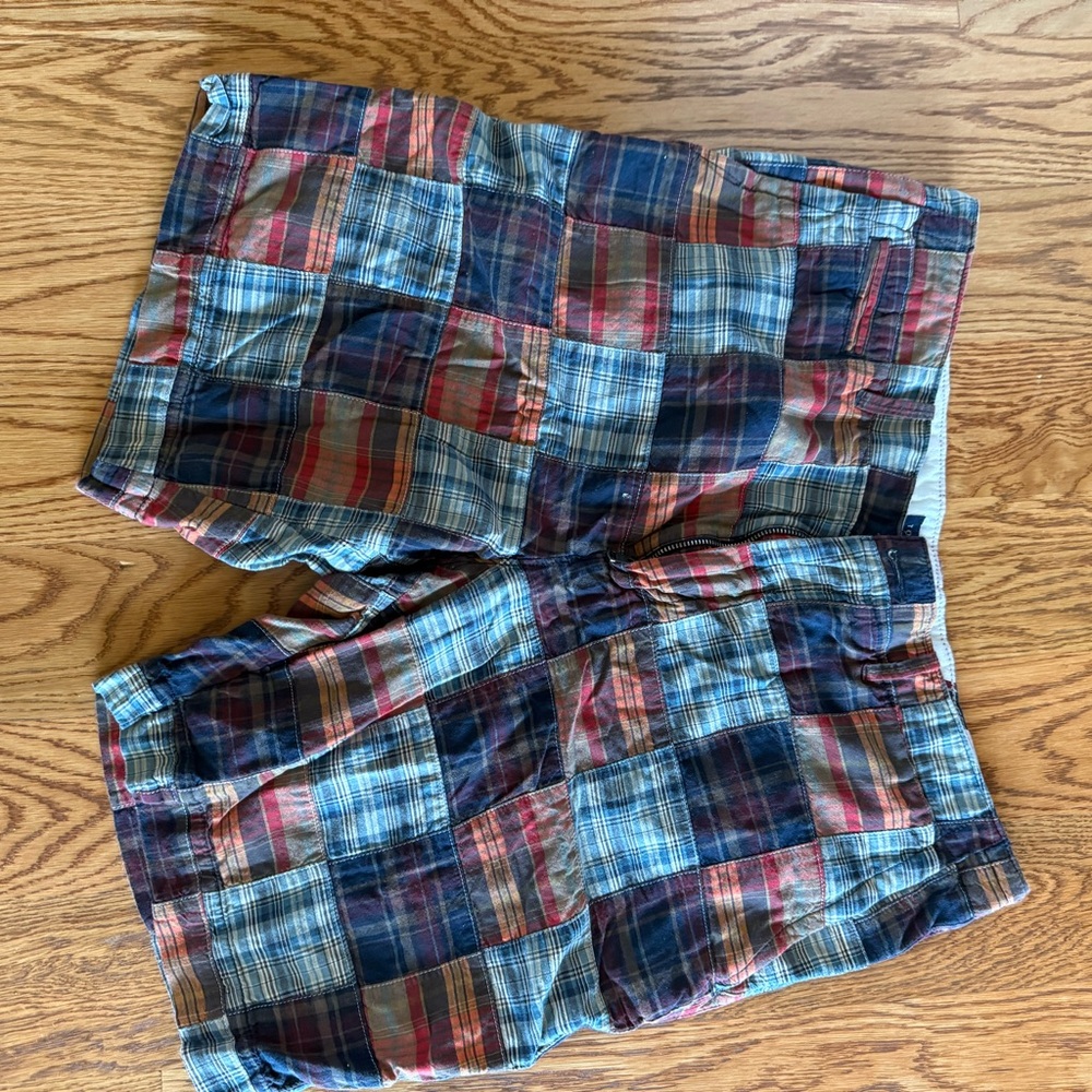Patchwork Plaid Men's Shorts